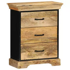 vidaXL Chest Of Drawers Natural wood with black iron accents