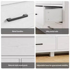 Commode 7 tiroirs avec poignées en métal – Noir, Chêne noir, Chêne naturel et Blanc