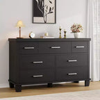 Modern 7-Drawer Dresser,Spacious Wooden Chest, Metal Handles,Versatile Storage Organizer for Bedroom, Living Room, Nursery, Closet