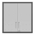 Metal Locking Wall-Mounted Tool Storage Cabinet with 1 Shelf for Garage Warehouse, Office