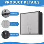 Armoire de rangement à outils murale en métal avec serrure et 1 étagère