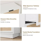 Commode en rotin à 6 tiroirs pour chambre à coucher, commode en bois avec poignée en métal, organisateur polyvalent moderne pour chambre à coucher, entrée, couloir