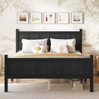 FAMYYT Full Size Flat Panel Bed With Headboard & Footboard, Easy Assembly