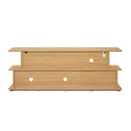 Meuble TV compact à 2 niveaux, console de rangement mixte avec armoires et étagères ouvertes Marron