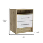 Table de chevet blanche en bois à deux tiroirs (lot de 20)