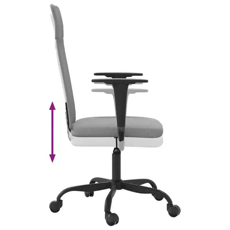 Chaise de bureau Tissu gris clair, Métal, Contreplaqué