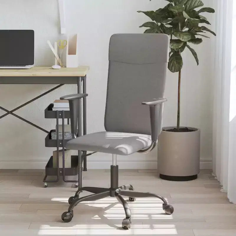 Chaise de bureau Tissu gris clair, Métal, Contreplaqué