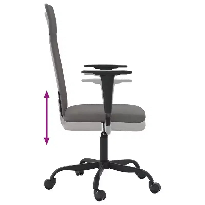 Chaise de bureau Tissu gris clair, Métal, Contreplaqué