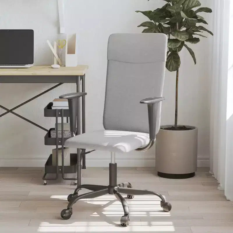 Chaise de bureau Tissu gris clair, Métal, Contreplaqué