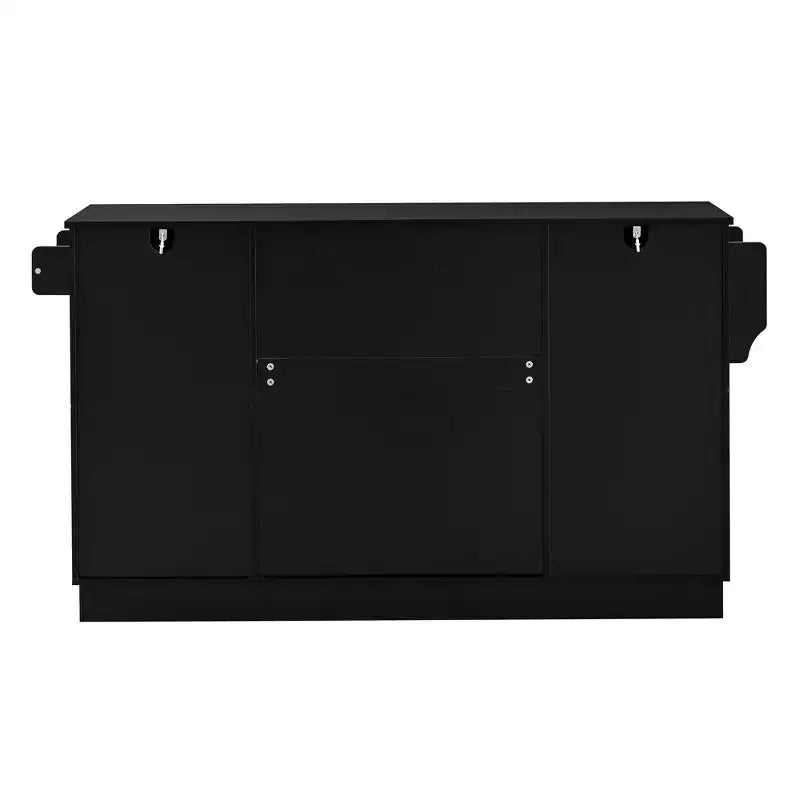Meuble buffet avec 4 portes, rangement de cuisine avec tiroir, étagères réglables et crochets latéraux pour salle à manger