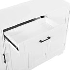 Meuble buffet avec 4 portes, rangement de cuisine avec tiroir, étagères réglables et crochets latéraux pour salle à manger