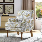 GDFStudio Joshua Contemporary Floral Upholstered Wood Accent Chair with Nailhead Trim