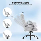 Chaise de bureau pour personnes fortes et de grande taille Chaise de bureau à dossier haut Soutien lombaire Accoudoirs réglables