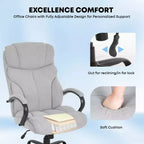 Chaise de bureau pour personnes fortes et de grande taille Chaise de bureau à dossier haut Soutien lombaire Accoudoirs réglables