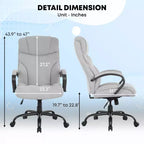Chaise de bureau pour personnes fortes et de grande taille Chaise de bureau à dossier haut Soutien lombaire Accoudoirs réglables
