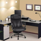 Chaise de bureau pour personnes fortes et de grande taille Chaise de bureau à dossier haut Soutien lombaire Accoudoirs réglables
