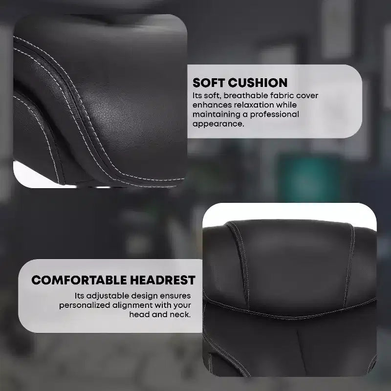 Chaise de bureau pour personnes fortes et de grande taille Chaise de bureau à dossier haut Soutien lombaire Accoudoirs réglables