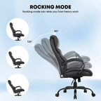 Chaise de bureau pour personnes fortes et de grande taille Chaise de bureau à dossier haut Soutien lombaire Accoudoirs réglables