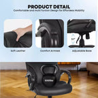Chaise de bureau pour personnes fortes et de grande taille Chaise de bureau à dossier haut Soutien lombaire Accoudoirs réglables