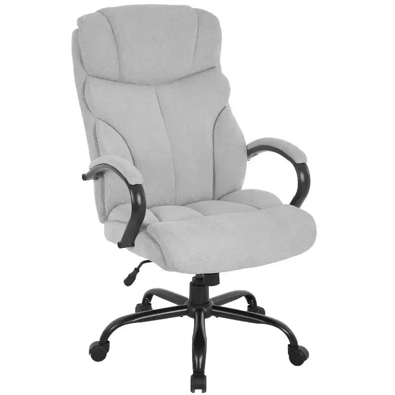 Chaise de bureau pour personnes fortes et de grande taille Chaise de bureau à dossier haut Soutien lombaire Accoudoirs réglables