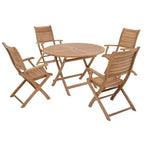 Table de salle à manger ronde pliable d'extérieur naturelle de 47" - Beige