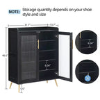 Meuble à chaussures avec portes en verre, étagère de rangement pour chaussures d'entrée à 5 niveaux avec grand espace de rangement et étagères réglables pour couloir, salon
