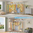Armoire portative extra-large, penderie à vêtements pour suspendre des vêtements, armoire autoportante, armoire métallique pour l'organisation de rangement de chambre à coucher