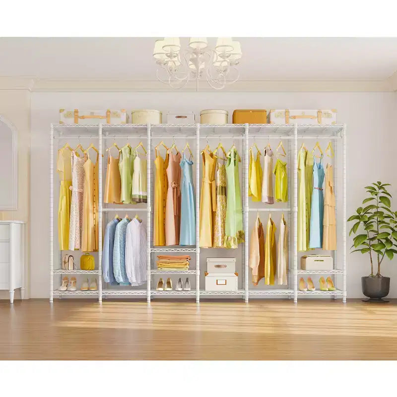 Armoire portative extra-large, penderie à vêtements pour suspendre des vêtements, armoire autoportante, armoire métallique pour l'organisation de rangement de chambre à coucher