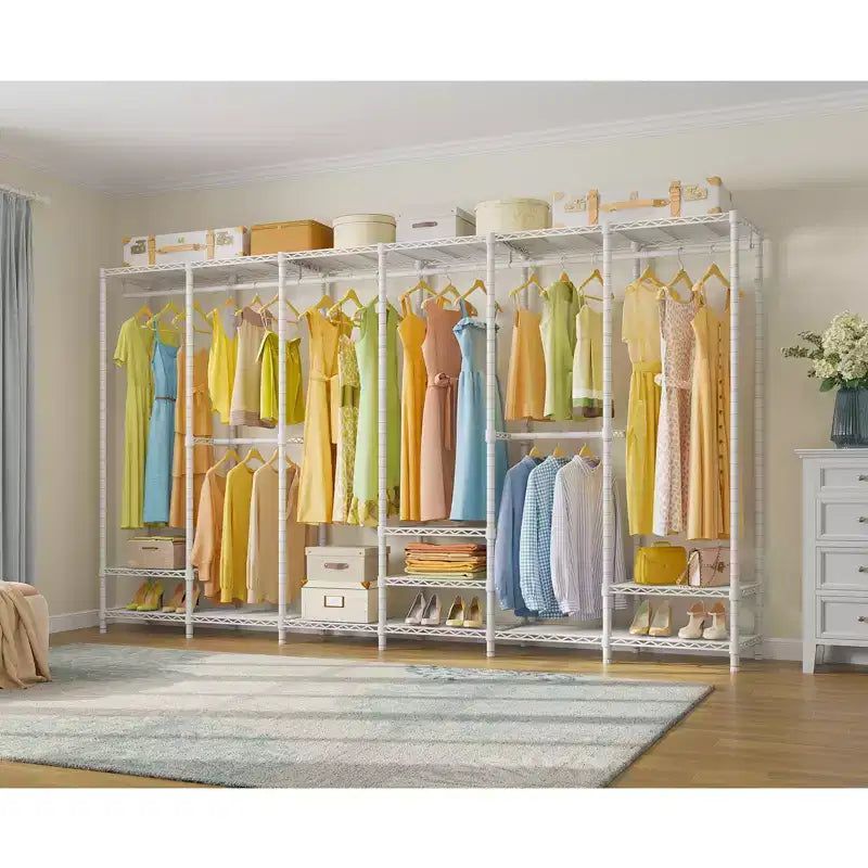 Armoire portative extra-large, penderie à vêtements pour suspendre des vêtements, armoire autoportante, armoire métallique pour l'organisation de rangement de chambre à coucher