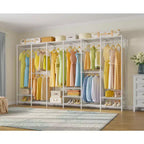 Armoire portative extra-large, penderie à vêtements pour suspendre des vêtements, armoire autoportante, armoire métallique pour l'organisation de rangement de chambre à coucher