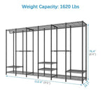Armoire portative extra-large, penderie à vêtements pour suspendre des vêtements, armoire autoportante, armoire métallique pour l'organisation de rangement de chambre à coucher
