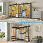 Armoire portative extra-large, penderie à vêtements pour suspendre des vêtements, armoire autoportante, armoire métallique pour l'organisation de rangement de chambre à coucher