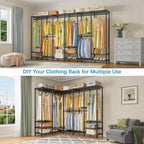 Armoire portative extra-large, penderie à vêtements pour suspendre des vêtements, armoire autoportante, armoire métallique pour l'organisation de rangement de chambre à coucher