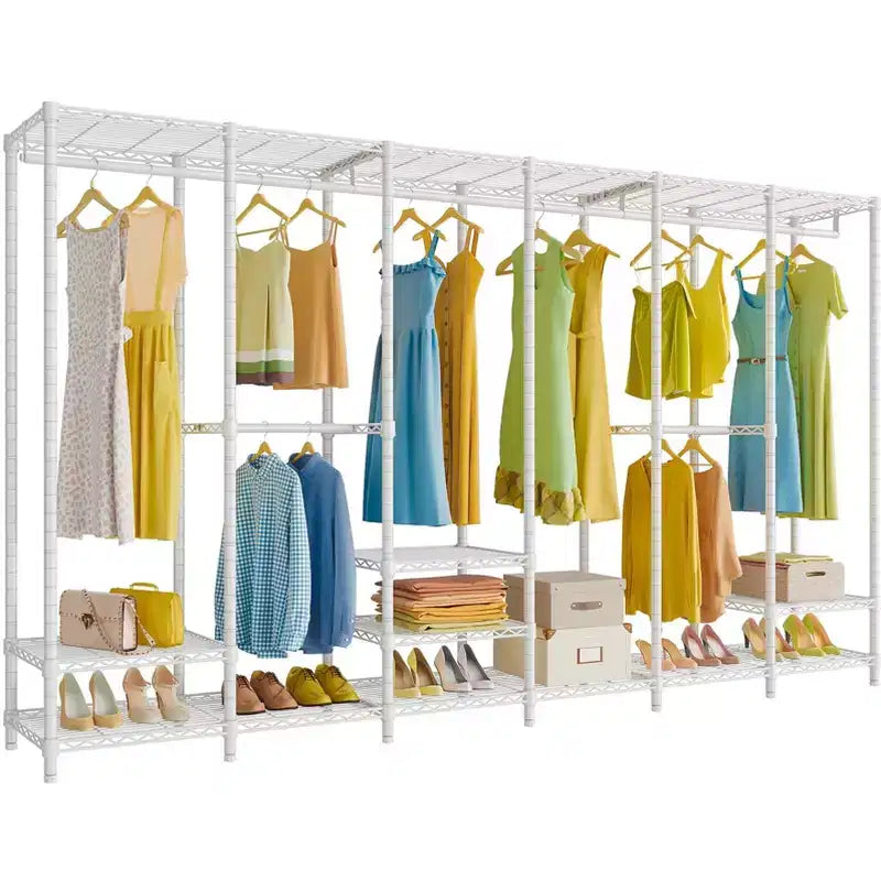 Armoire portative extra-large, penderie à vêtements pour suspendre des vêtements, armoire autoportante, armoire métallique pour l'organisation de rangement de chambre à coucher