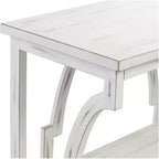 Console de ferme rectangulaire 64 x 15, blanc antique, avec étagère pour salon, chambre à coucher, chevet