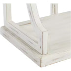 Console de ferme rectangulaire 64 x 15, blanc antique, avec étagère pour salon, chambre à coucher, chevet