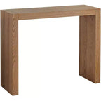 Studio 55D Jessa Modern Minimalist High Gloss Gray Oak Wood Rectangular Bar Table 50 x 18 Natural Brown for Living Room Kitchen