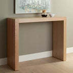 Table de bar rectangulaire moderne minimaliste en bois de chêne gris brillant 50 x 18, marron naturel, pour salon et cuisine