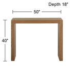 Table de bar rectangulaire moderne minimaliste en bois de chêne gris brillant 50 x 18, marron naturel, pour salon et cuisine