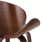 Tabouret de bar pivotant 30 po en similicuir et bois, style moderne milieu de siècle
