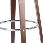 Tabouret de bar pivotant 30 po en similicuir et bois, style moderne milieu de siècle
