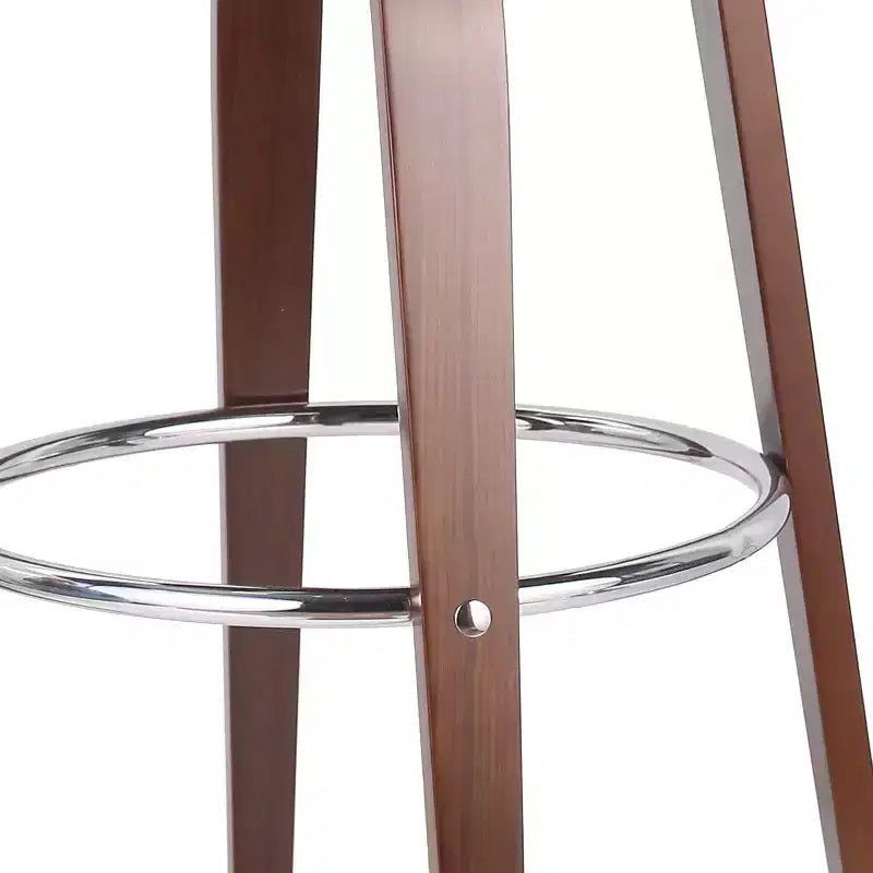 Tabouret de bar pivotant 30 po en similicuir et bois, style moderne milieu de siècle