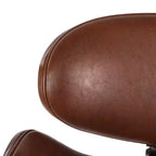 Tabouret de bar pivotant 30 po en similicuir et bois, style moderne milieu de siècle
