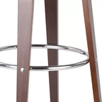 Tabouret de bar pivotant 30 po en similicuir et bois, style moderne milieu de siècle