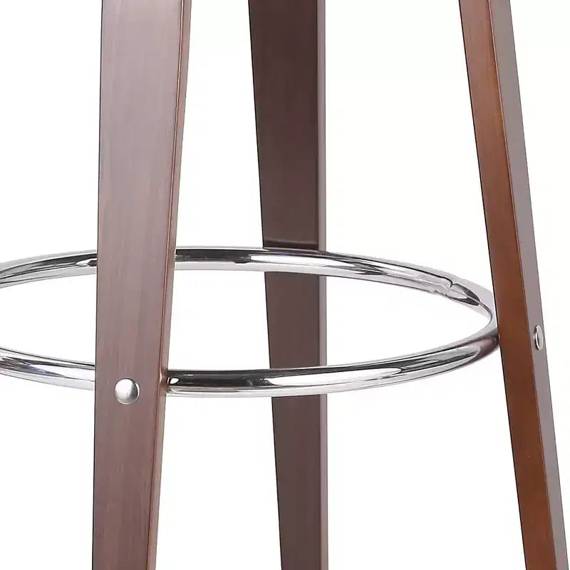 Tabouret de bar pivotant 30 po en similicuir et bois, style moderne milieu de siècle