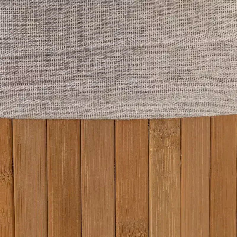 Panier à linge en bambou avec poignées en corde, couvercle et sac à linge amovible lavable en machine