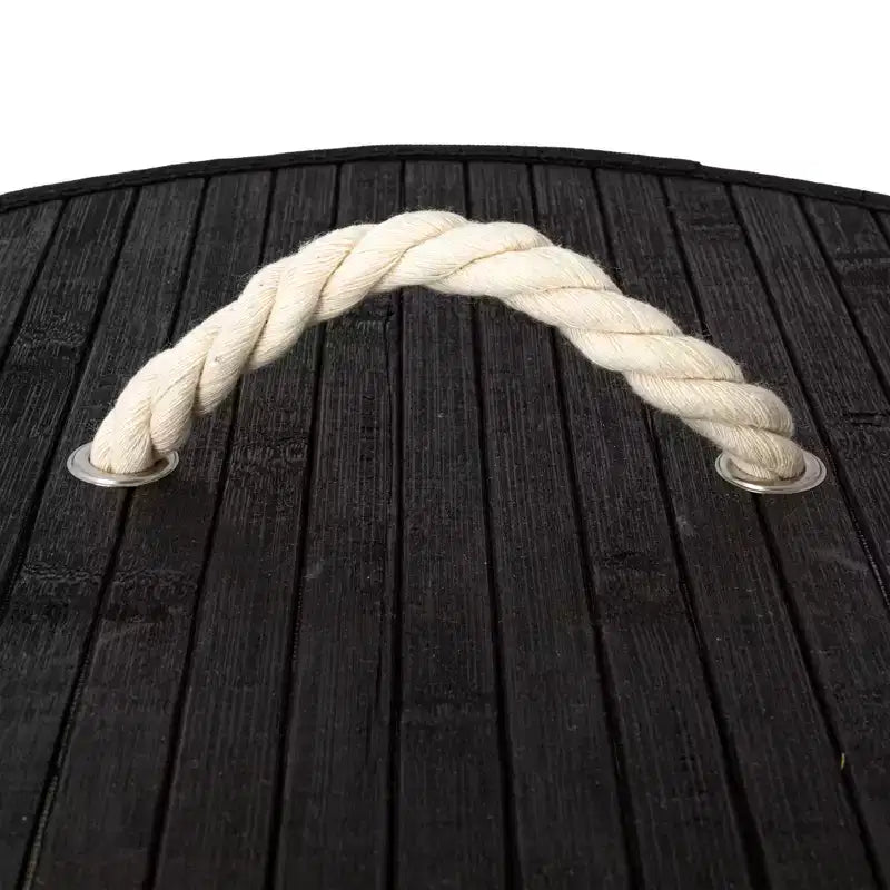 Panier à linge en bambou avec poignées en corde, couvercle et sac à linge amovible lavable en machine