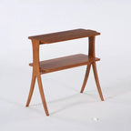 Tribesigns Tall Narrow End Table with 2-Tier Storage Shelf and Solid Wood Legs