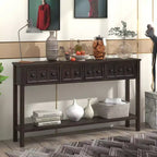 Console d'entrée rustique avec tiroirs et étagère inférieure
