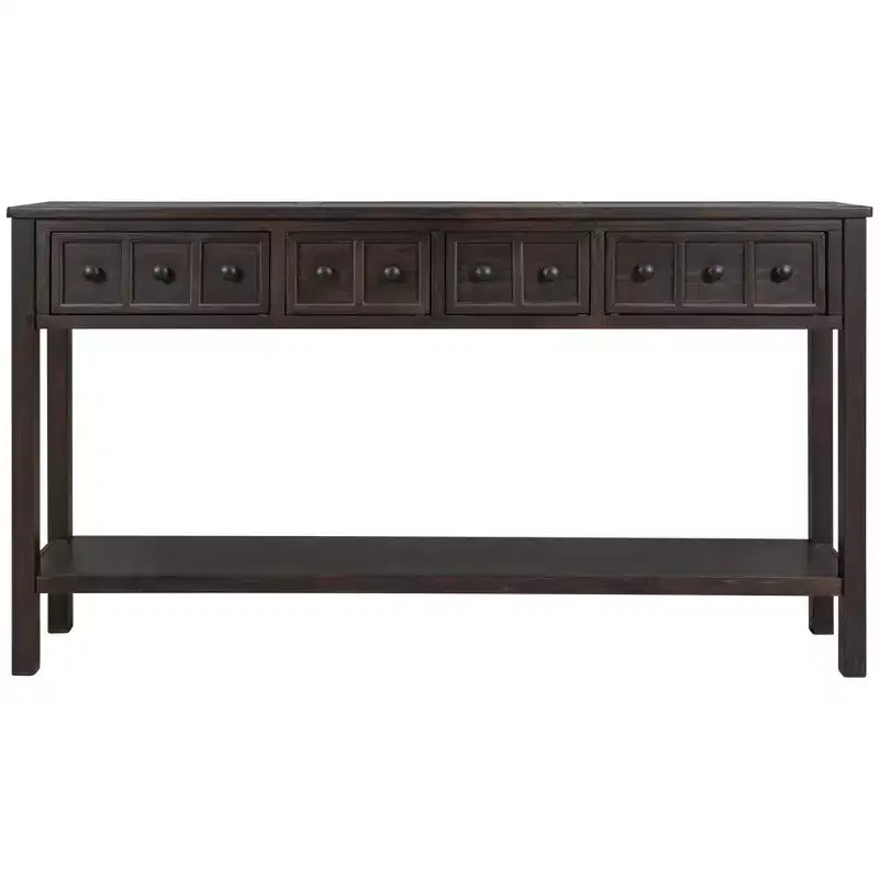 Console d'entrée rustique avec tiroirs et étagère inférieure